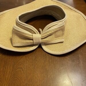 Lady Hagen Womens Wide Brim Floppy Sun Visor Hat Packable Beige Golf Beach Straw